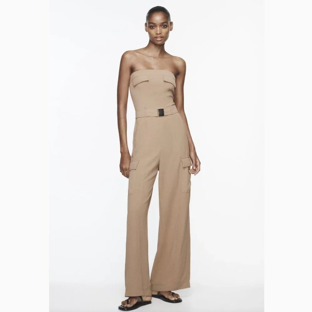 BLOGGER'S FAVE! Zara Belted Cargo Jumpsuit NWT